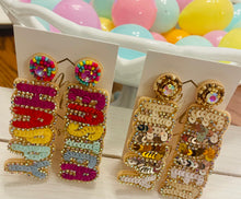 Sequin Happy Easter Earrings