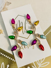 Jeweled Christmas Light Bulb  Earrings