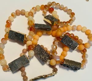 Druzy Bar Beaded Bracelets