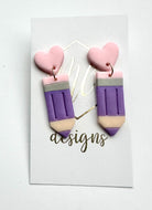 Fun Clay and Acrylic Pencil Earrings