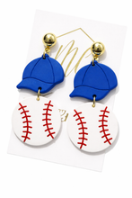 Acrylic Baseball & Football Heart Earrings
