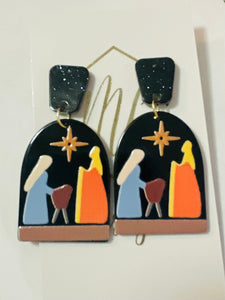 Acrylic Christmas Nativity Earrings