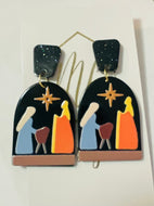 Acrylic Christmas Nativity Earrings