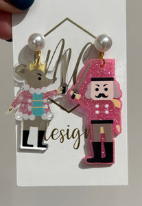 Christmas Nutcracker Mice and Ballerina Earrings