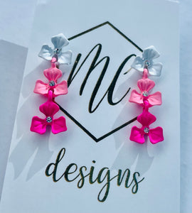 Dainty Triple Flower Earrings