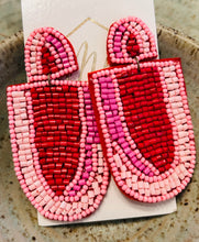 Hot Pink Beaded Earrings