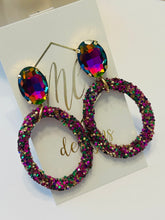 Glitter Oval Earrings