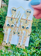 Rhinestone Skeleton Halloween Earrings