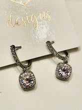 Princess Cut Rhinestone Dangle Earrings