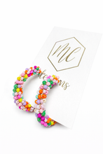 Multicolor Beaded Hoop Earrings