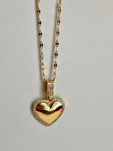 Rhinestone or Pearl Framed Heart Necklace