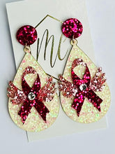 Glitter Breast Cancer Awareness Earrings