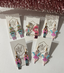 Christmas Nutcracker Mice and Ballerina Earrings