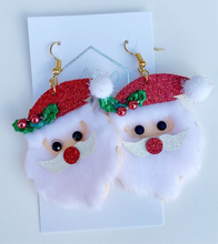 Acrylic Santa Claus Face Earrings Christmas