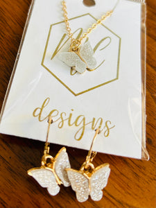 Butterfly Necklace and Earring Set