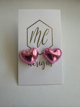 Metallic Heart Stud Earrings
