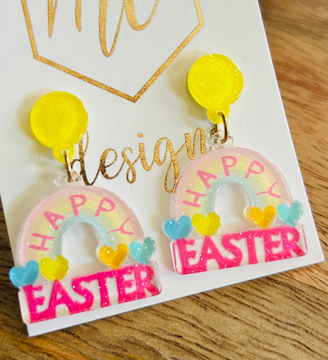 Small Happy Easter Earrings