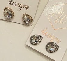 Teardrop Rhinestone Stud Earrings