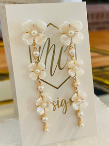 Long Dangle Flower Earrings