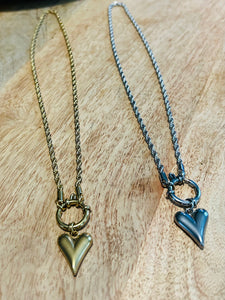 Chunky Chain Heart Necklace