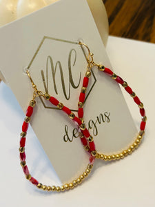 Colorful Beaded Teardrop Earrings