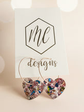 Acrylic Small Heart Huggie Hoops