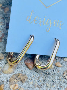 Small Gold Oblong Hoops