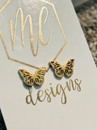 Gold Butterfly Studs
