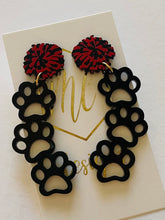 Pom Pom Triple Paw Print Earrings