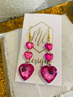 Rhinestone Heart Earrings