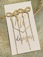 Elegant Rhinestone Bow Earrings