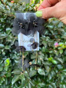 Long Statement Flower Earrings