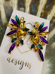 Mardi Gras Jeweled Earrings