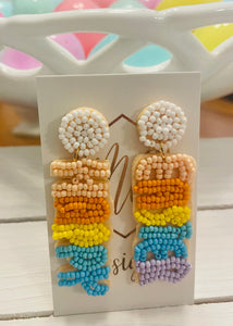 Happy Easter Beaded Earrings