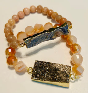 Druzy Bar Beaded Bracelets