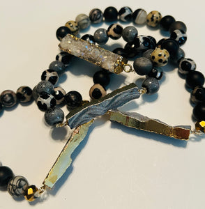 Druzy Bar Beaded Bracelets