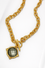 Gold Toggle Faceted Gemstone Necklace