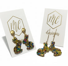 Small Confetti Acrylic Sitting Bunny Earrings