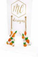 Easter Bunny Carrot Clay Earrings