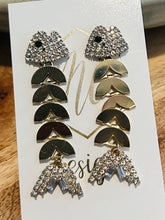 Rhinestone Fish Bone Earrings