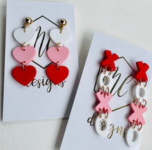 Triple Heart or XOXO Earrings