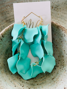 Reverse Petal Dangle Earrings with Gold Fishhooks