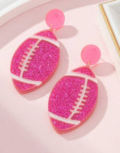 Acrylic Glitter Football Earrings