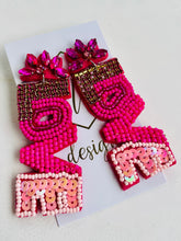 Beaded XOXO or LOVE Earrings