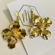Gold Dogwood Earrings