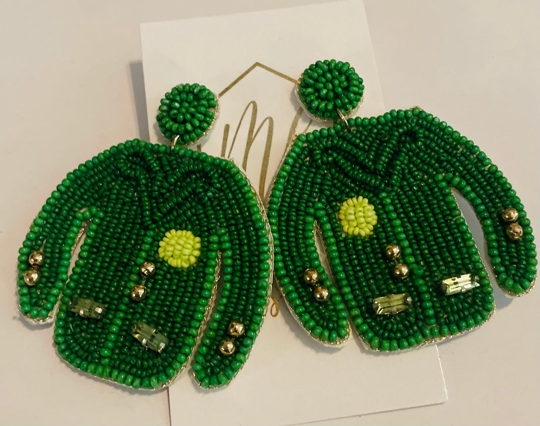 Beaded Christmas Sweater Earrings