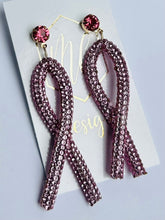 Sequin Glitter Breast Cancer Ribbon Earrings