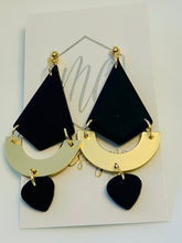 Black Clay and Gold Earrings