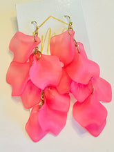 Translucent Long Acrylic Petal Earrings with Gold Leaf Post