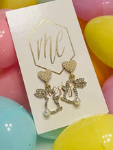 Small Pearl and Rhinestone Bunny Earrings